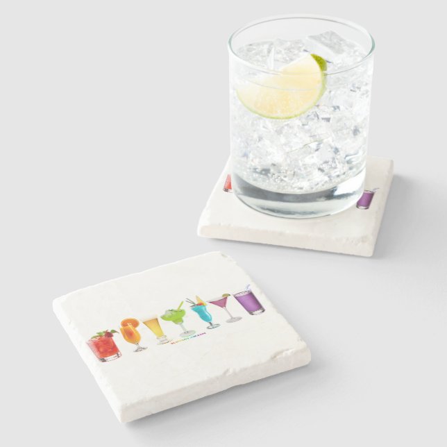 SlipperyJoe's cheers alcohol cocktails LGBTQIA gay Stone Coaster (Side)