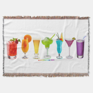 SlipperyJoe's cheers alcohol cocktails LGBTQIA gay Throw Blanket