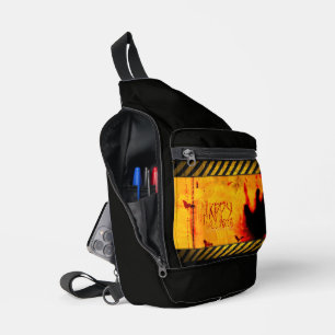 SlipperyJoe's chilling Halloween scene bats dark e Sling Bag