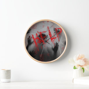 SlipperyJoe's chilling horror-themed visual thick Clock
