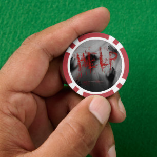 SlipperyJoe's chilling horror-themed visual thick Poker Chips