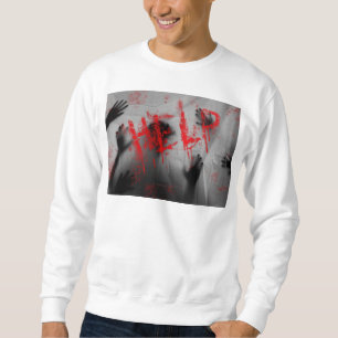 SlipperyJoe's chilling horror-themed visual thick Sweatshirt