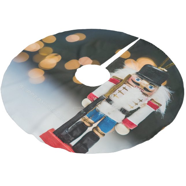SlipperyJoe's Christmas classic nutcracker ornamen Brushed Polyester Tree Skirt (Angled)