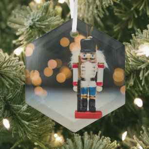 SlipperyJoe's Christmas classic nutcracker ornamen Glass Tree Decoration