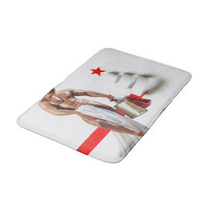 SlipperyJoe's Christmas shopping white paper spira Bath Mat