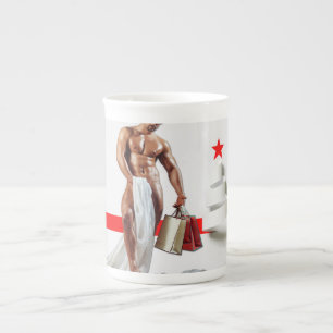 SlipperyJoe's Christmas shopping white paper spira Bone China Mug