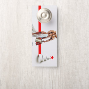 SlipperyJoe's Christmas shopping white paper spira Door Hanger