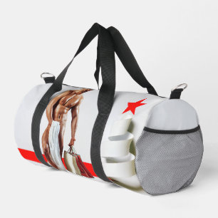 SlipperyJoe's Christmas shopping white paper spira Duffle Bag