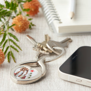 SlipperyJoe's Christmas shopping white paper spira Key Ring