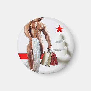 SlipperyJoe's Christmas shopping white paper spira Magnet
