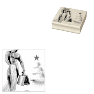 SlipperyJoe's Christmas shopping white paper spira Rubber Stamp