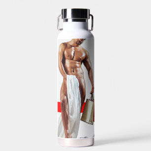 SlipperyJoe's Christmas shopping white paper spira Water Bottle