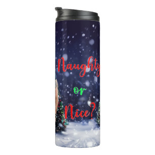 SlipperyJoe's Christmas trees holiday colourful vi Thermal Tumbler