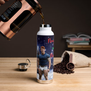 SlipperyJoe's Christmas trees holiday colourful vi Water Bottle