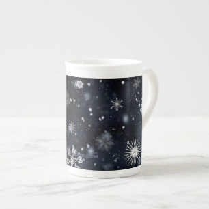 SlipperyJoe's Christmas winter magical peaceful at Bone China Mug