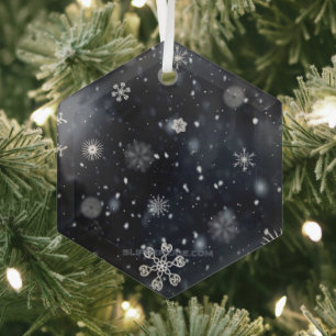 SlipperyJoe's Christmas winter magical peaceful at Glass Tree Decoration