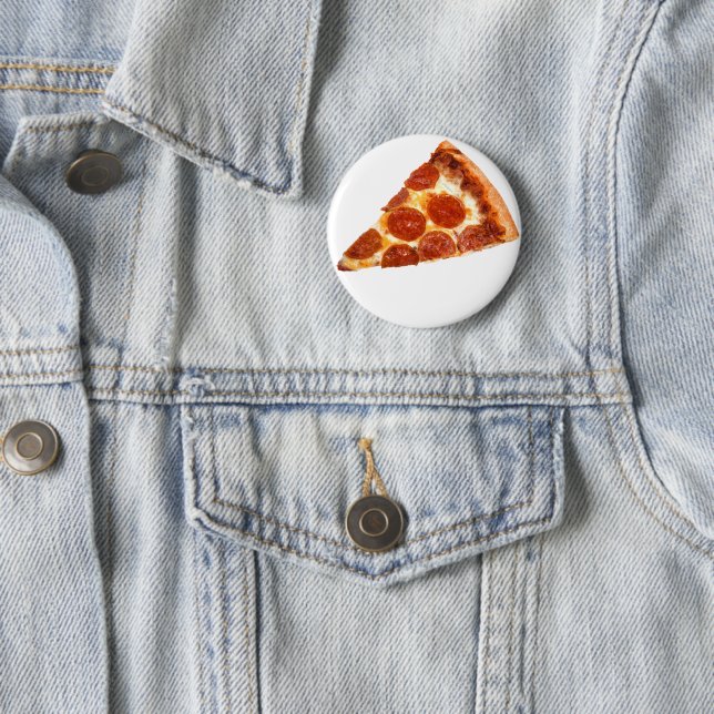 SlipperyJoe's classic pepperoni pizza slice melted 6 Cm Round Badge (In Situ)