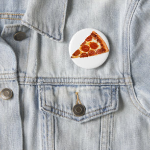 SlipperyJoe's classic pepperoni pizza slice melted 6 Cm Round Badge