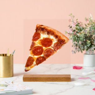SlipperyJoe's classic pepperoni pizza slice melted Acrylic Sign