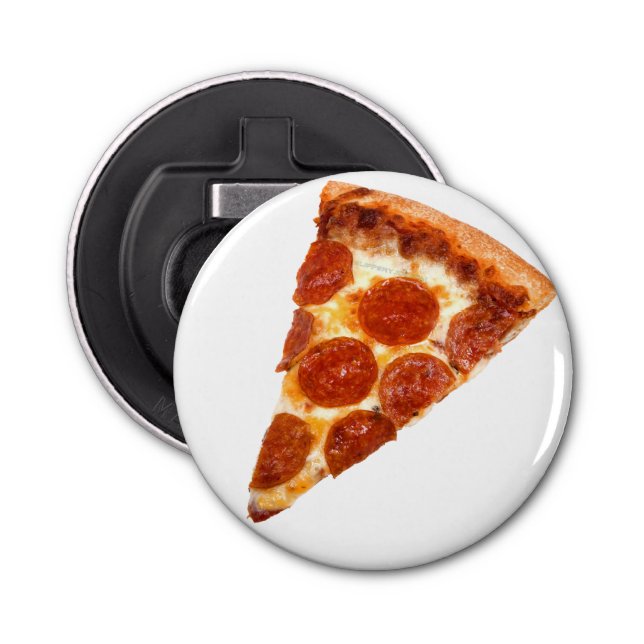 SlipperyJoe's classic pepperoni pizza slice melted Bottle Opener (Front)