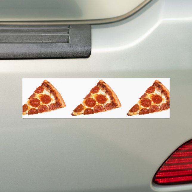 SlipperyJoe's classic pepperoni pizza slice melted Bumper Sticker (On Car)