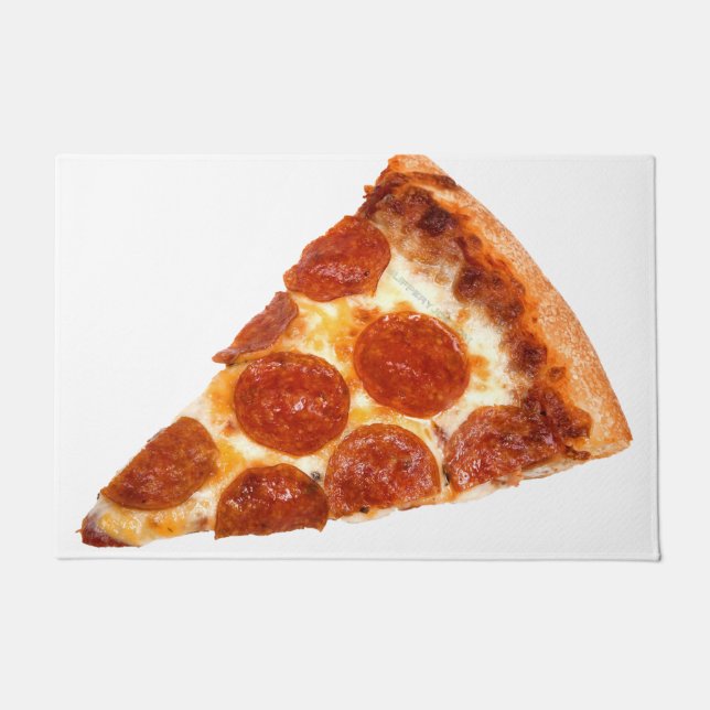 SlipperyJoe's classic pepperoni pizza slice melted Doormat (Front)