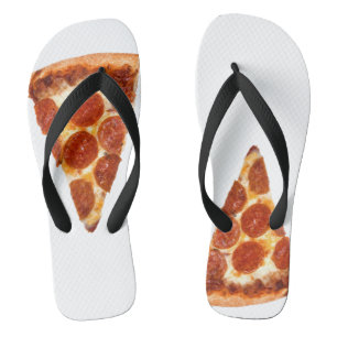 SlipperyJoe's classic pepperoni pizza slice melted Flip Flops