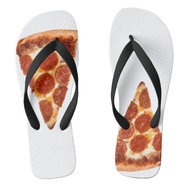 SlipperyJoe's classic pepperoni pizza slice melted Flip Flops (Footbed)