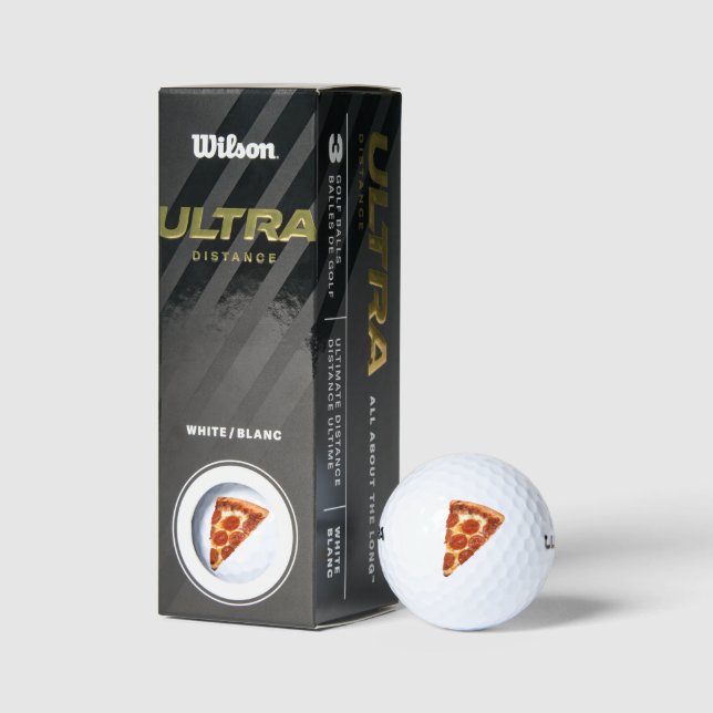 SlipperyJoe's classic pepperoni pizza slice melted Golf Balls (Packaging)