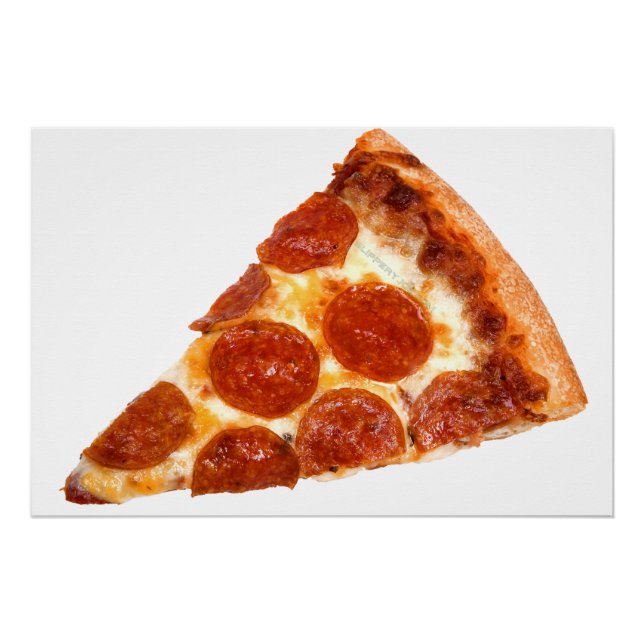 SlipperyJoe's classic pepperoni pizza slice melted Poster (Front)