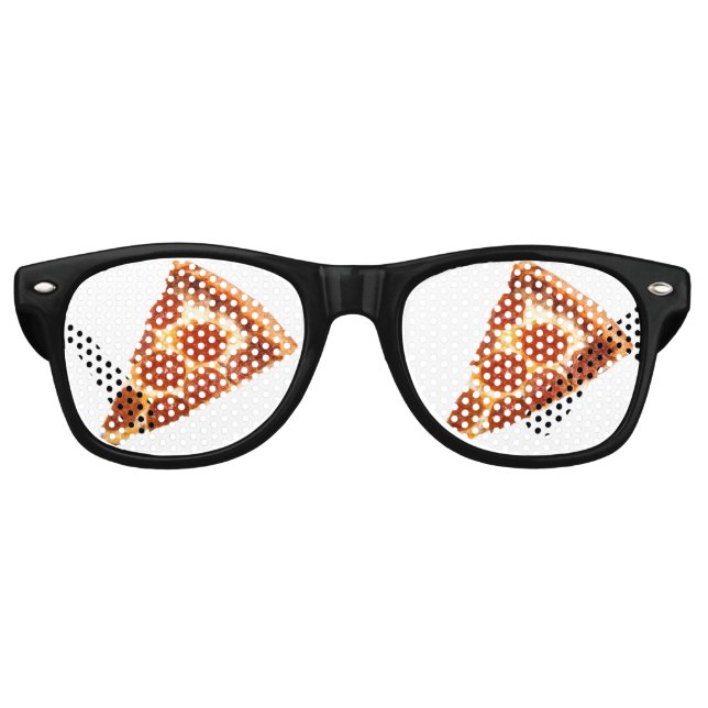 SlipperyJoe's classic pepperoni pizza slice melted Retro Sunglasses (Front)