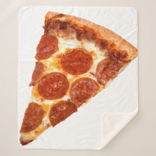 SlipperyJoe's classic pepperoni pizza slice melted Sherpa Blanket
