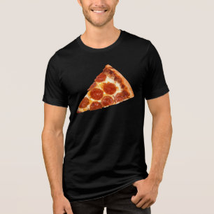 SlipperyJoe's classic pepperoni pizza slice melted Tri-Blend Shirt
