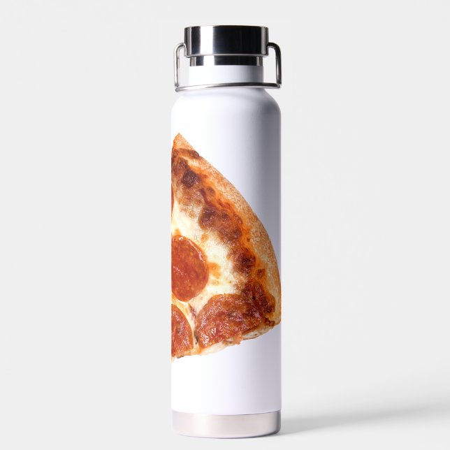 SlipperyJoe's classic pepperoni pizza slice melted Water Bottle (Back)