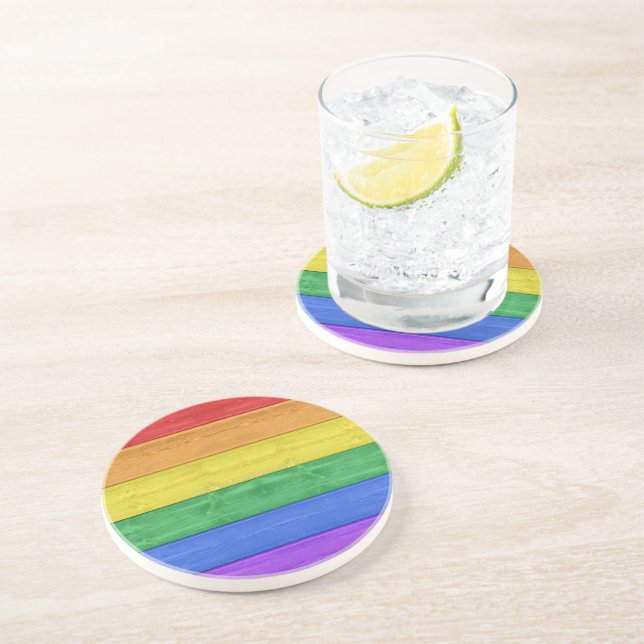 SlipperyJoe's classic rainbow tactile handcrafted  Coaster (Side)