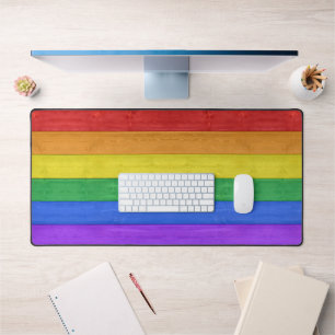 SlipperyJoe's classic rainbow tactile handcrafted Desk Mat