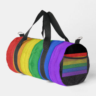 SlipperyJoe's classic rainbow tactile handcrafted  Duffle Bag