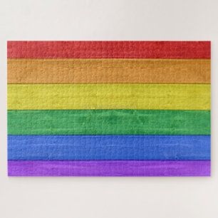 SlipperyJoe's classic rainbow tactile handcrafted Jigsaw Puzzle