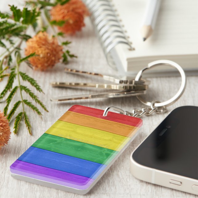 SlipperyJoe's classic rainbow tactile handcrafted  Key Ring (Front Right)