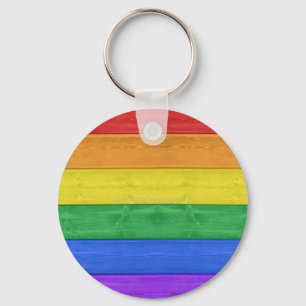 SlipperyJoe's classic rainbow tactile handcrafted  Key Ring