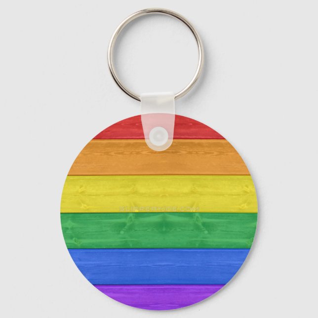 SlipperyJoe's classic rainbow tactile handcrafted  Key Ring (Front)