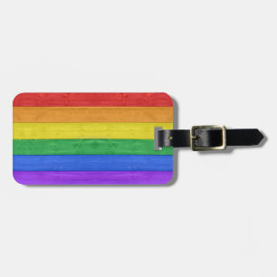 SlipperyJoe's classic rainbow tactile handcrafted  Luggage Tag