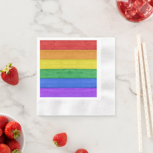 SlipperyJoe's classic rainbow tactile handcrafted  Napkin