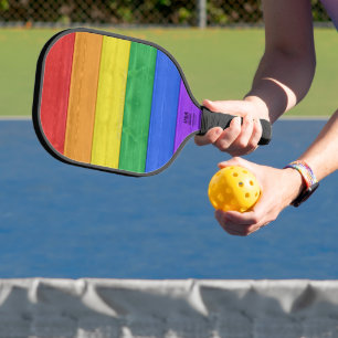 SlipperyJoe's classic rainbow tactile handcrafted Pickleball Paddle