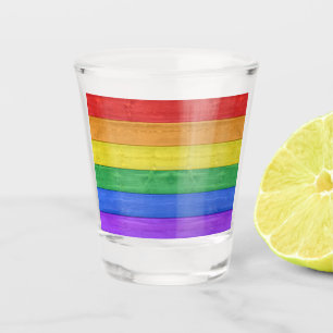 SlipperyJoe's classic rainbow tactile handcrafted Shot Glass