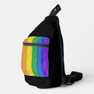 SlipperyJoe's classic rainbow tactile handcrafted  Sling Bag