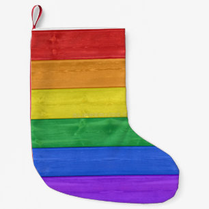 SlipperyJoe's classic rainbow tactile handcrafted  Small Christmas Stocking