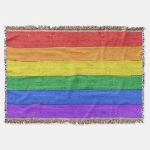 SlipperyJoe's classic rainbow tactile handcrafted Throw Blanket