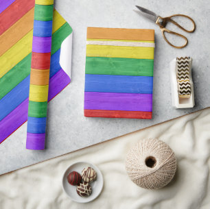 SlipperyJoe's classic rainbow tactile handcrafted Wrapping Paper