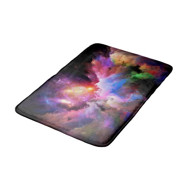 SlipperyJoe's cloud artwork abstract vibrant surre Bath Mat (Angled)